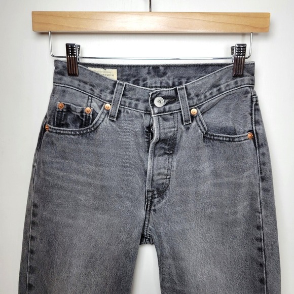 Levi's Premium 100% Cotton High Rise Gray Button Fly Jeans Size 23 - Picture 3 of 10